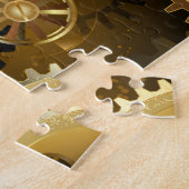 Naadloze Steampunk Brass Gears Legpuzzel (Zijkant)