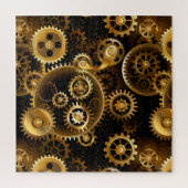 Naadloze Steampunk Brass Gears Legpuzzel (Verticaal)