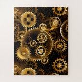 Naadloze Steampunk Brass Gears Legpuzzel (Verticaal)
