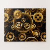 Naadloze Steampunk Brass Gears Legpuzzel (Horizontaal)