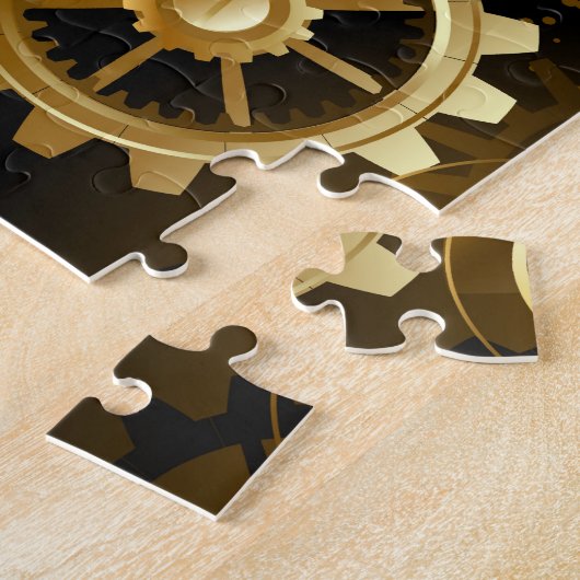 Naadloze Steampunk Brass Gears Legpuzzel (Zijkant)
