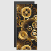 Naadloze Steampunk Brass Gears Magnetische Uitnodiging (Voorkant / Achterkant)