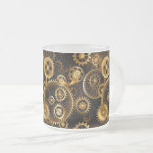 Naadloze Steampunk Brass Gears Matglas Koffiemok (Voorkant rechts)