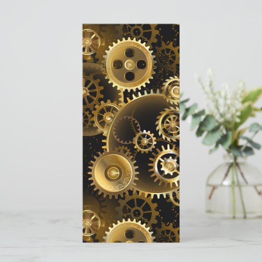 Naadloze Steampunk Brass Gears Menu (Staand voorkant)