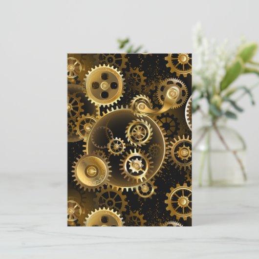 Naadloze Steampunk Brass Gears Menu (Staand voorkant)