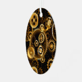Naadloze Steampunk Brass Gears Metalen Ornament (Voorkant links)