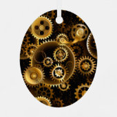 Naadloze Steampunk Brass Gears Metalen Ornament (Achterkant)