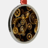 Naadloze Steampunk Brass Gears Metalen Ornament (Rechts)
