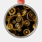 Naadloze Steampunk Brass Gears Metalen Ornament (Voorkant)