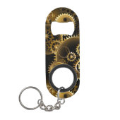 Naadloze Steampunk Brass Gears Mini Flessenopener (Voorkant)