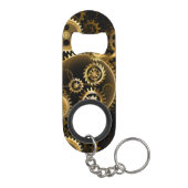 Naadloze Steampunk Brass Gears Mini Flessenopener (Achterkant)