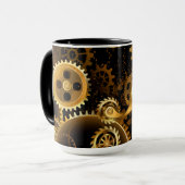 Naadloze Steampunk Brass Gears Mok (Voorkant links)