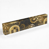 Naadloze Steampunk Brass Gears Naambordje