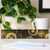 Naadloze Steampunk Brass Gears Naambordje