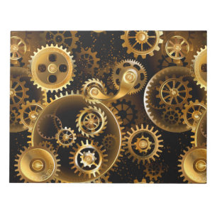 Naadloze Steampunk Brass Gears Notitieblok