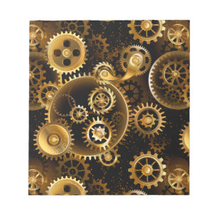 Naadloze Steampunk Brass Gears Notitieblok