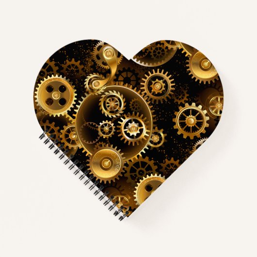 Naadloze Steampunk Brass Gears Notitieboek (Voorkant)