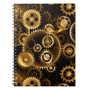Naadloze Steampunk Brass Gears Notitieboek