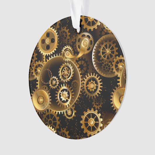Naadloze Steampunk Brass Gears Ornament (voorkant)