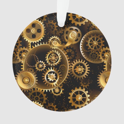 Naadloze Steampunk Brass Gears Ornament (voorkant)