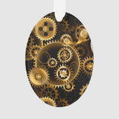 Naadloze Steampunk Brass Gears Ornament (achterkant)