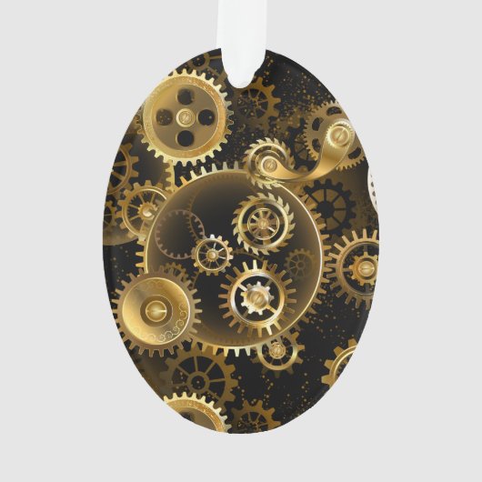 Naadloze Steampunk Brass Gears Ornament (achterkant)
