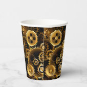 Naadloze Steampunk Brass Gears Papieren Bekers (Rechts)