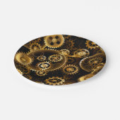 Naadloze Steampunk Brass Gears Papieren Bordje (Gekanteld)