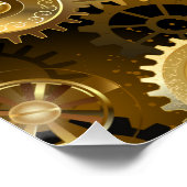 Naadloze Steampunk Brass Gears Perfect Poster (Hoek)