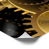 Naadloze Steampunk Brass Gears Perfect Poster (Hoek)