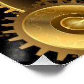 Naadloze Steampunk Brass Gears Perfect Poster (Hoek)