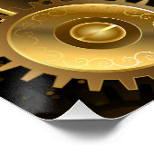 Naadloze Steampunk Brass Gears Perfect Poster (Hoek)