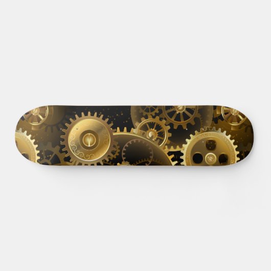 Naadloze Steampunk Brass Gears Persoonlijk Skateboard (Horizontaal)