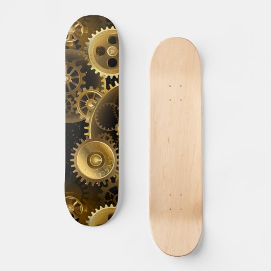Naadloze Steampunk Brass Gears Persoonlijk Skateboard (Voorkant)
