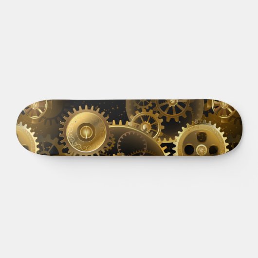 Naadloze Steampunk Brass Gears Persoonlijk Skateboard (Horizontaal)