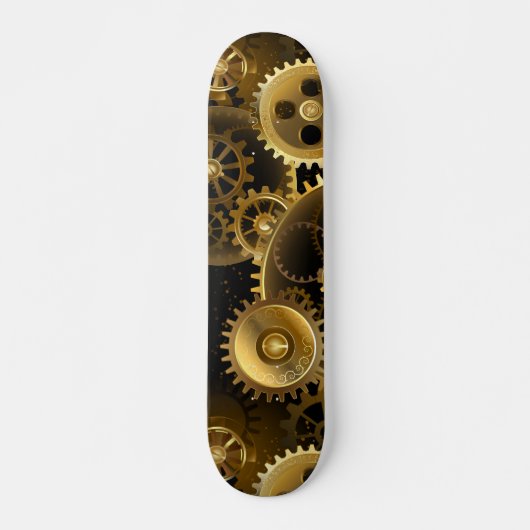Naadloze Steampunk Brass Gears Persoonlijk Skateboard (Voorkant)