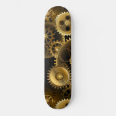 Naadloze Steampunk Brass Gears Persoonlijk Skateboard (Voorkant)