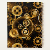 Naadloze Steampunk Brass Gears Planner (Achterkant)