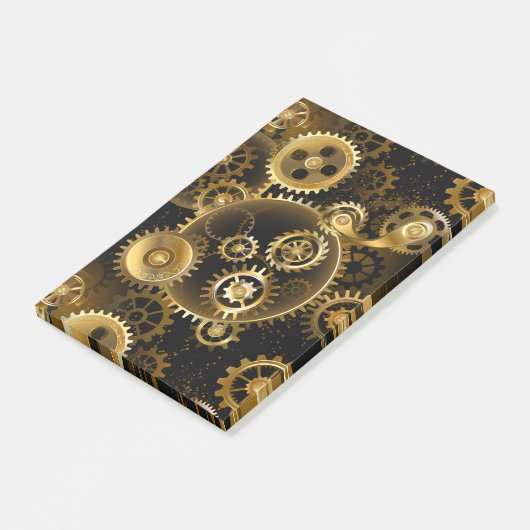 Naadloze Steampunk Brass Gears Post-it® Notes (Schuin)