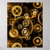 Naadloze Steampunk Brass Gears Poster (Voorkant)