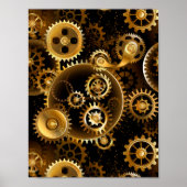 Naadloze Steampunk Brass Gears Poster (Voorkant)