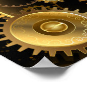 Naadloze Steampunk Brass Gears Poster (Hoek)