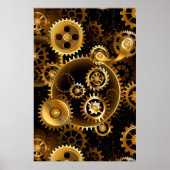Naadloze Steampunk Brass Gears Poster (Voorkant)