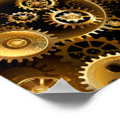 Naadloze Steampunk Brass Gears Poster (Hoek)
