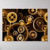 Naadloze Steampunk Brass Gears Poster (Voorkant)