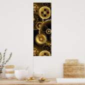 Naadloze Steampunk Brass Gears Poster (Keuken)