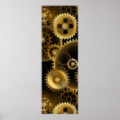 Naadloze Steampunk Brass Gears Poster (Voorkant)