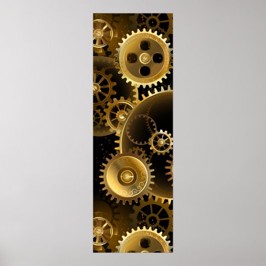 Naadloze Steampunk Brass Gears Poster (Voorkant)