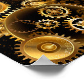 Naadloze Steampunk Brass Gears Poster (Hoek)