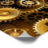 Naadloze Steampunk Brass Gears Poster (Hoek)
